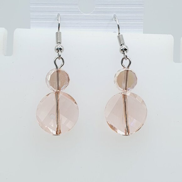 Smoky Rose Crystal Dangle Earrings, AZFA1170 - Picture 1 of 10